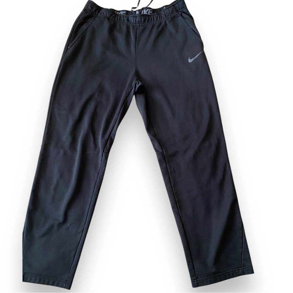 Nike Black Sweatpants Elastic Waistband Drawstring Straight Leg Athletic Pants